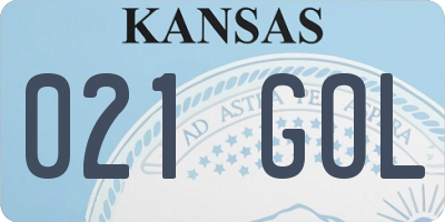 KS license plate 021GOL