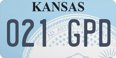 KS license plate 021GPD