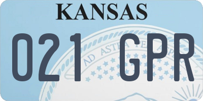 KS license plate 021GPR