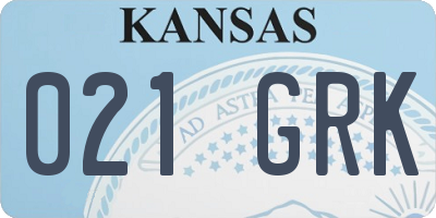 KS license plate 021GRK