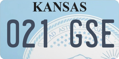 KS license plate 021GSE