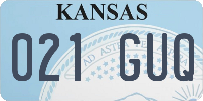 KS license plate 021GUQ