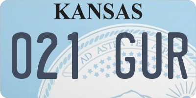 KS license plate 021GUR