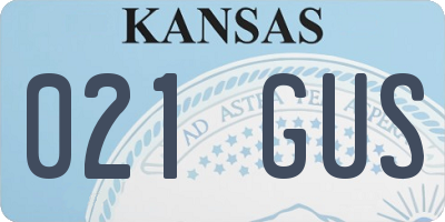 KS license plate 021GUS