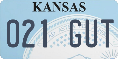 KS license plate 021GUT