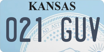 KS license plate 021GUV