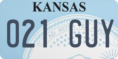 KS license plate 021GUY