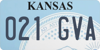KS license plate 021GVA