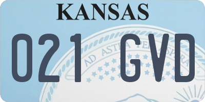 KS license plate 021GVD