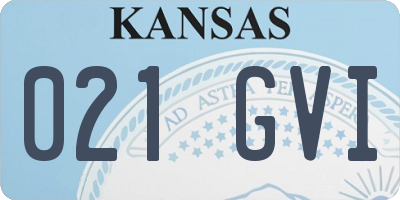 KS license plate 021GVI