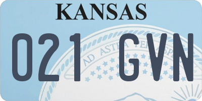 KS license plate 021GVN