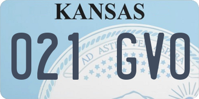 KS license plate 021GVO