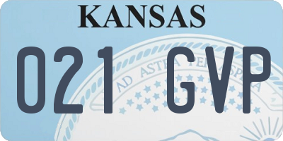 KS license plate 021GVP