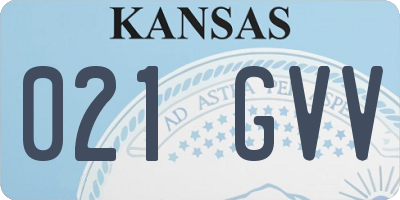 KS license plate 021GVV
