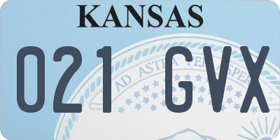 KS license plate 021GVX