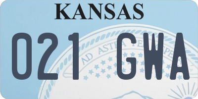 KS license plate 021GWA