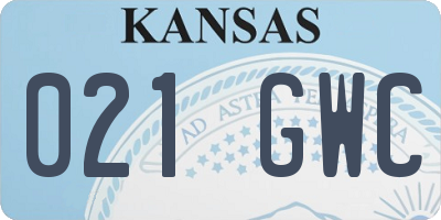 KS license plate 021GWC