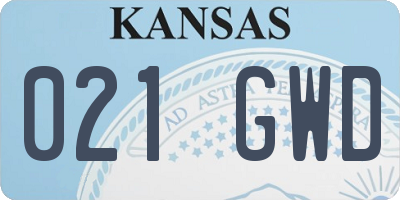 KS license plate 021GWD