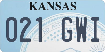 KS license plate 021GWI