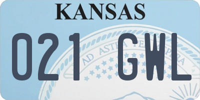 KS license plate 021GWL