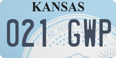 KS license plate 021GWP