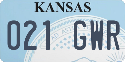 KS license plate 021GWR
