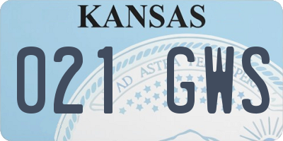 KS license plate 021GWS