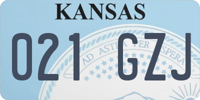 KS license plate 021GZJ