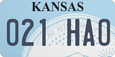 KS license plate 021HAO