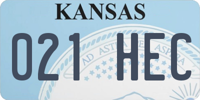 KS license plate 021HEC