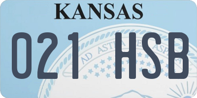 KS license plate 021HSB