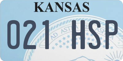 KS license plate 021HSP