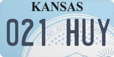 KS license plate 021HUY