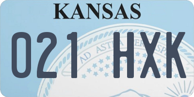 KS license plate 021HXK