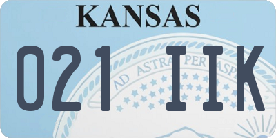 KS license plate 021IIK