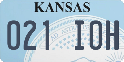 KS license plate 021IOH
