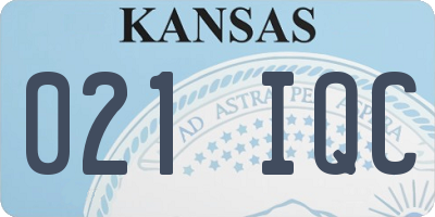 KS license plate 021IQC