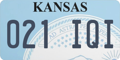 KS license plate 021IQI
