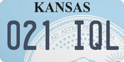 KS license plate 021IQL