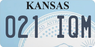 KS license plate 021IQM