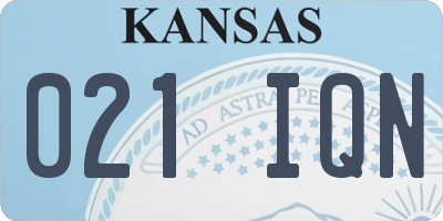 KS license plate 021IQN