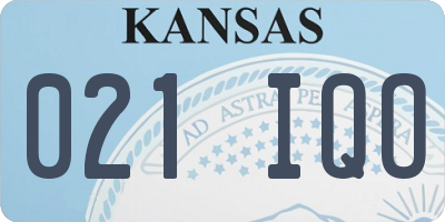 KS license plate 021IQO