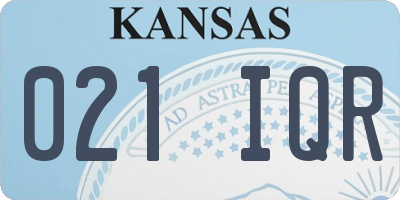 KS license plate 021IQR