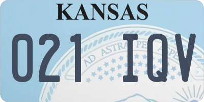 KS license plate 021IQV