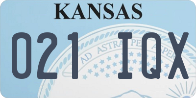 KS license plate 021IQX