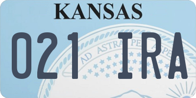KS license plate 021IRA
