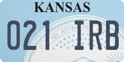 KS license plate 021IRB