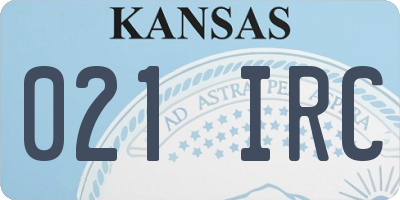 KS license plate 021IRC