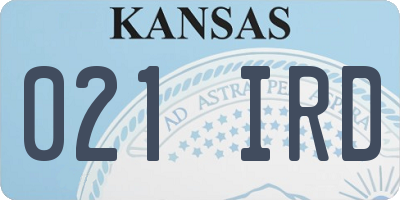 KS license plate 021IRD