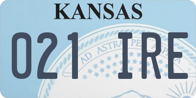KS license plate 021IRE